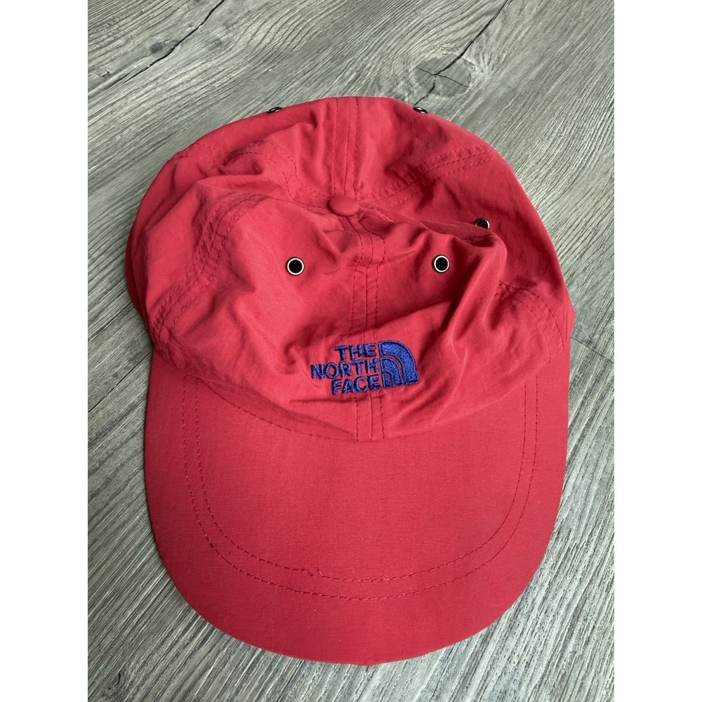 Vintage 90's THE NORTH FACE  Hat Cap Red 100 % SUPPLEX Nylon Rare